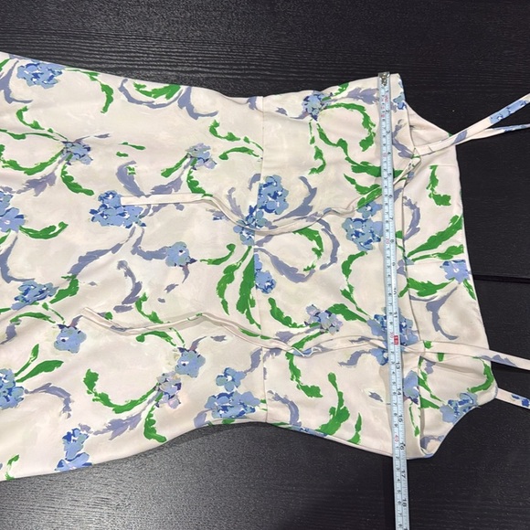 Prabal Gurung Floral Side Ruffle Midi Dress - Size 10 - Picture 8 of 9